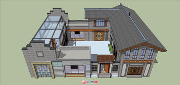 中式古建居民住宅建筑SketchUp模型库 在SketchUp中国门户网站探索住宅房屋建筑瑰宝